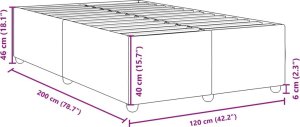 vidaXL Rama łóżka, czarna, 120x200 cm, obita tkaniną 9