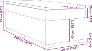 vidaXL Łóżko kontynentalne z materacem, brązowe, tkanina, 100x200 cm 12