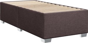 vidaXL Łóżko kontynentalne z materacem, brązowe, tkanina, 100x200 cm 5