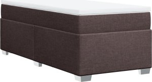 vidaXL Łóżko kontynentalne z materacem, brązowe, tkanina, 100x200 cm 9