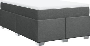 vidaXL Łóżko kontynentalne z materacem, ciemnoszara tkanina 120x200 cm 2