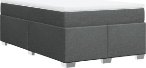 vidaXL Łóżko kontynentalne z materacem, ciemnoszara tkanina 120x200 cm 9