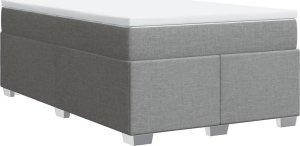 vidaXL Łóżko kontynentalne z materacem, jasnoszare, tkanina 120x200 cm 9