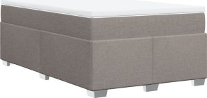 vidaXL Łóżko kontynentalne z materacem, taupe, tkanina, 120x200 cm 9