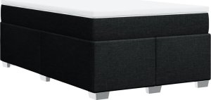vidaXL Łóżko kontynentalne z materacem, czarne, tkanina, 120x200 cm 9