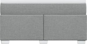 vidaXL Łóżko kontynentalne z materacem, jasnoszare 140x200 cm, tkanina 4