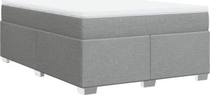 vidaXL Łóżko kontynentalne z materacem, jasnoszare 140x200 cm, tkanina 9