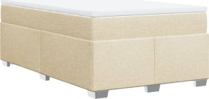 vidaXL Łóżko kontynentalne z materacem, kremowe, tkanina, 120x200 cm 9