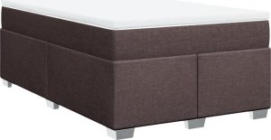 vidaXL Łóżko kontynentalne z materacem, brązowe, tkanina, 120x200 cm 2