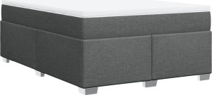 vidaXL Łóżko kontynentalne z materacem, ciemnoszara tkanina 140x200 cm 9