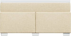 vidaXL Łóżko kontynentalne z materacem, kremowe, tkanina, 140x200 cm 4