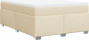 vidaXL Łóżko kontynentalne z materacem, kremowe, tkanina, 140x200 cm 9