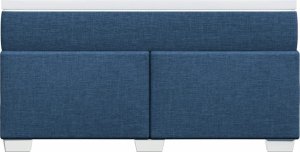 vidaXL Łóżko kontynentalne z materacem, niebieskie, tkanina, 160x200cm 4