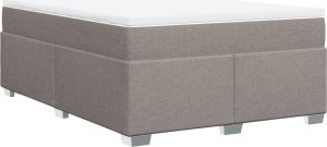 vidaXL Łóżko kontynentalne z materacem, taupe, tkanina, 160x200 cm 9