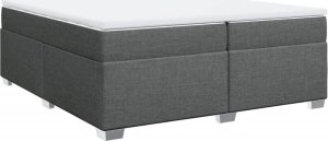 vidaXL Łóżko kontynentalne z materacem, ciemnoszara tkanina 200x200 cm 2