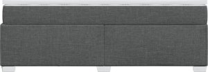 vidaXL Łóżko kontynentalne z materacem, ciemnoszara tkanina 200x200 cm 8
