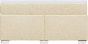 vidaXL Łóżko kontynentalne z materacem, kremowe, tkanina, 160x200 cm 4