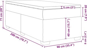 vidaXL Łóżko kontynentalne z materacem białe 90x200 cm 12