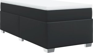 vidaXL Łóżko kontynentalne z materacem czarne 100x200 cm 2