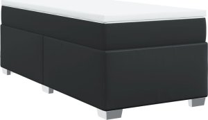 vidaXL Łóżko kontynentalne z materacem czarne 90x200 cm 2