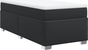 vidaXL Łóżko kontynentalne z materacem czarne 90x200 cm 9