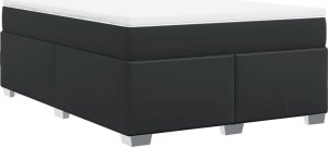 vidaXL Łóżko kontynentalne z materacem czarne 140x190 cm 9