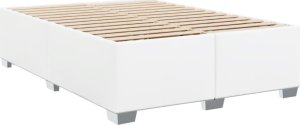 vidaXL Łóżko kontynentalne z materacem białe 160x200 cm 5