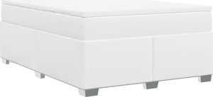vidaXL Łóżko kontynentalne z materacem białe 160x200 cm 9