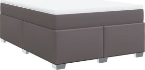 vidaXL Łóżko kontynentalne z materacem szare 140x200 cm 2