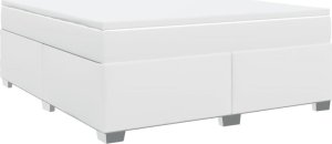 vidaXL Łóżko kontynentalne z materacem białe 180x200 cm 2