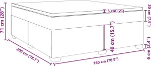 vidaXL Łóżko kontynentalne z materacem czarne 180x200 cm 12