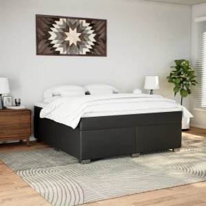 vidaXL Łóżko kontynentalne z materacem czarne 180x200 cm 3