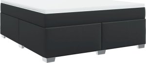 vidaXL Łóżko kontynentalne z materacem czarne 180x200 cm 9