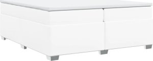 vidaXL Łóżko kontynentalne z materacem białe 200x200 cm 9