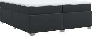 vidaXL Łóżko kontynentalne z materacem czarne 200x200 cm 9