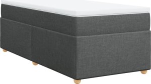 vidaXL Łóżko kontynentalne z materacem, ciemnoszara tkanina 90x200 cm 9