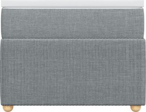 vidaXL Łóżko kontynentalne z materacem, jasnoszare, tkanina, 90x190 cm 4