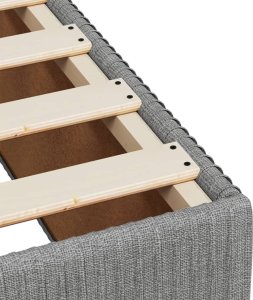 vidaXL Łóżko kontynentalne z materacem, jasnoszare, tkanina, 90x190 cm 10