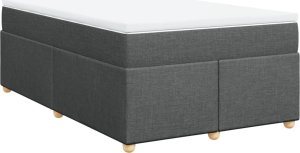 vidaXL Łóżko kontynentalne z materacem, ciemnoszara tkanina 120x200 cm 2