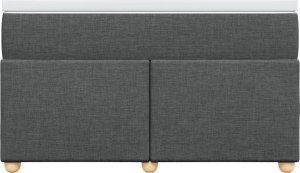 vidaXL Łóżko kontynentalne z materacem, ciemnoszara tkanina 120x200 cm 4