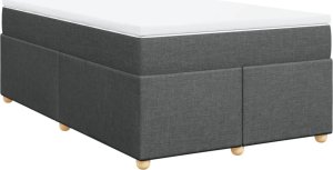 vidaXL Łóżko kontynentalne z materacem, ciemnoszara tkanina 120x200 cm 9