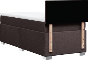 vidaXL Łóżko kontynentalne z materacem, brązowe, tkanina, 100x200 cm 6