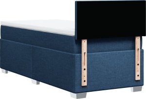 vidaXL Łóżko kontynentalne z materacem, niebieskie, tkanina 100x200 cm 6