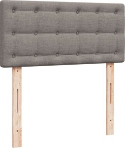 vidaXL Łóżko kontynentalne z materacem, taupe, tkanina, 100x200 cm 7