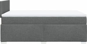 vidaXL Łóżko kontynentalne z materacem, ciemnoszara tkanina 120x200 cm 5