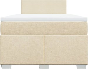 vidaXL Łóżko kontynentalne z materacem, kremowe, tkanina, 120x200 cm 4