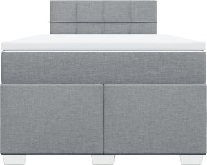 vidaXL Łóżko kontynentalne z materacem, jasnoszare, tkanina 120x200 cm 4