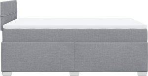 vidaXL Łóżko kontynentalne z materacem, jasnoszare, tkanina 120x200 cm 5