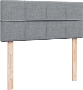 vidaXL Łóżko kontynentalne z materacem, jasnoszare, tkanina 120x200 cm 7