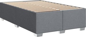 vidaXL Łóżko kontynentalne z materacem, jasnoszare, tkanina 120x200 cm 8